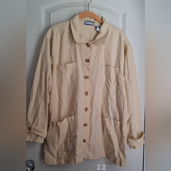 Erica & Co. Cotton_linen L Cardigan Jacket Women's Button-Up Neutro Profesional - Picture 1 of 13